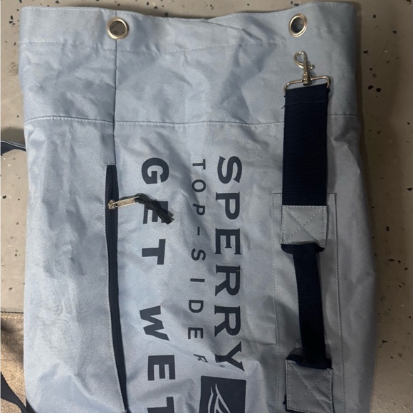 Blue Sperry Top-Sider Get Wet Tote Bag Gray Boat Beach Travel - Picture 8 of 9